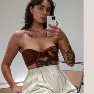 Na Nin Anita raw silk noil bandeau top